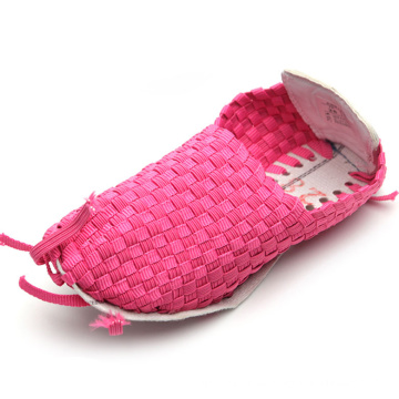 Low price durable webbing lady vamp woven shoes upper